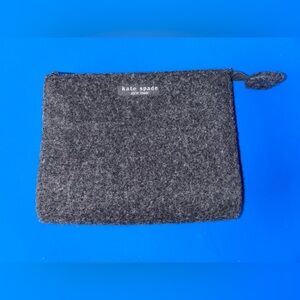 Kate Spade dark charcoal gray cosmetic bag